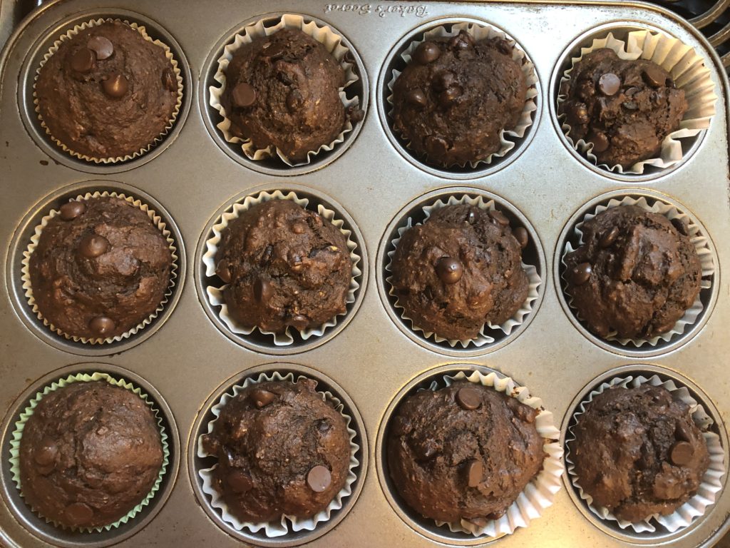 skinny double chocolate muffins