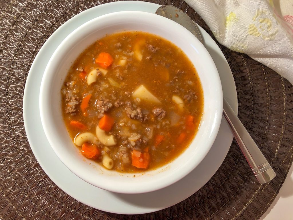 hamburger soup with carrots