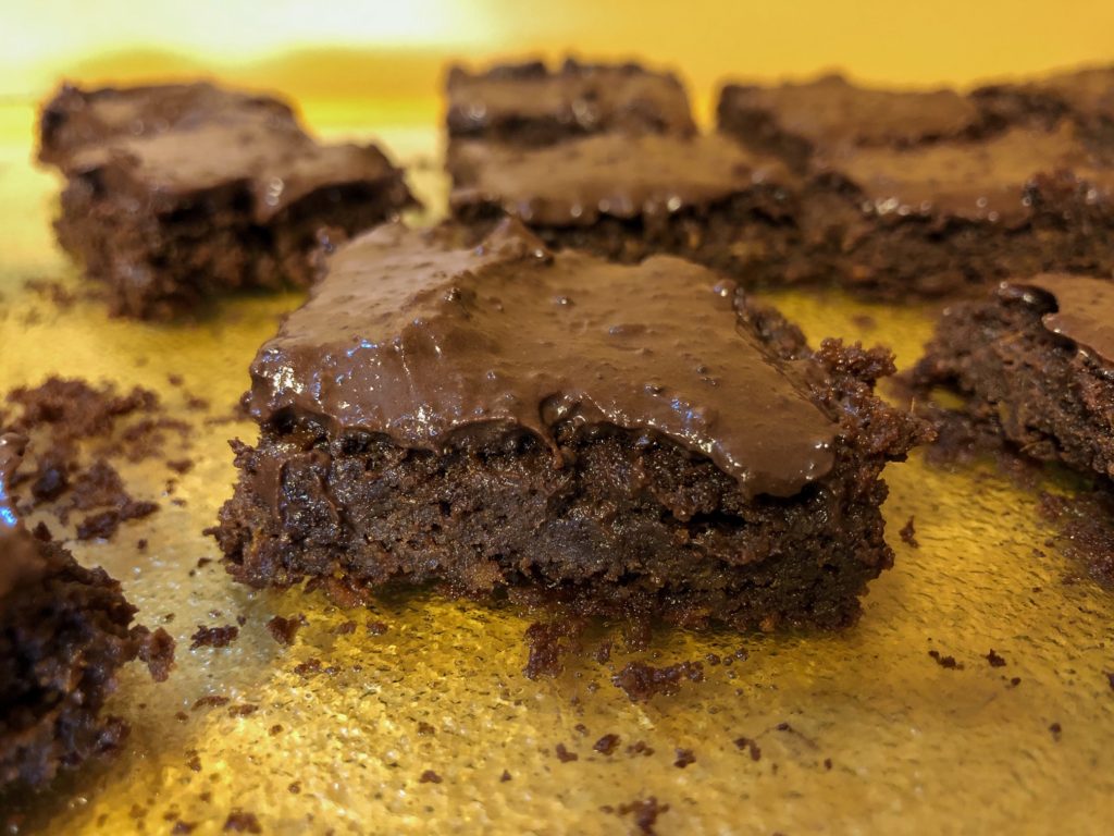 sweet potato brownies cut into squares