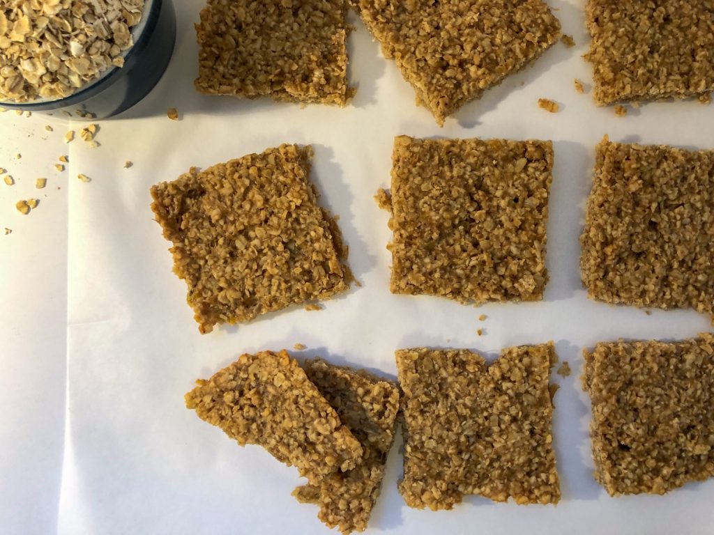 chewy banana oat bars