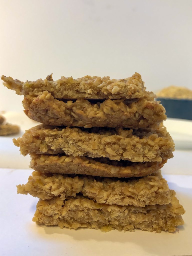 chewy banana oat bars