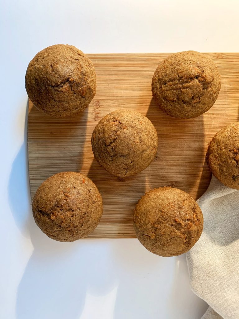 healthy carrot cake muffins