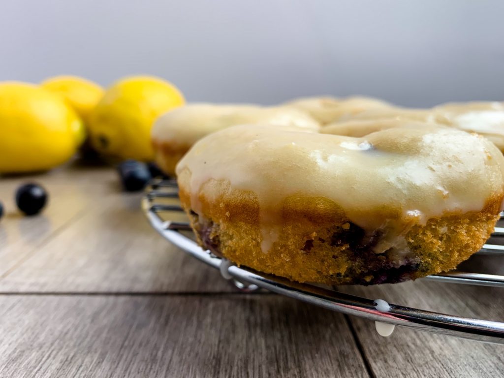 lemon glazed blueberry donuts