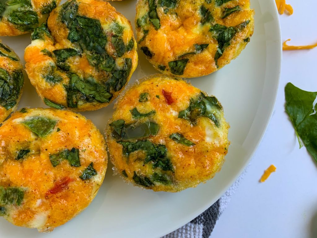 Egg muffins on plate.