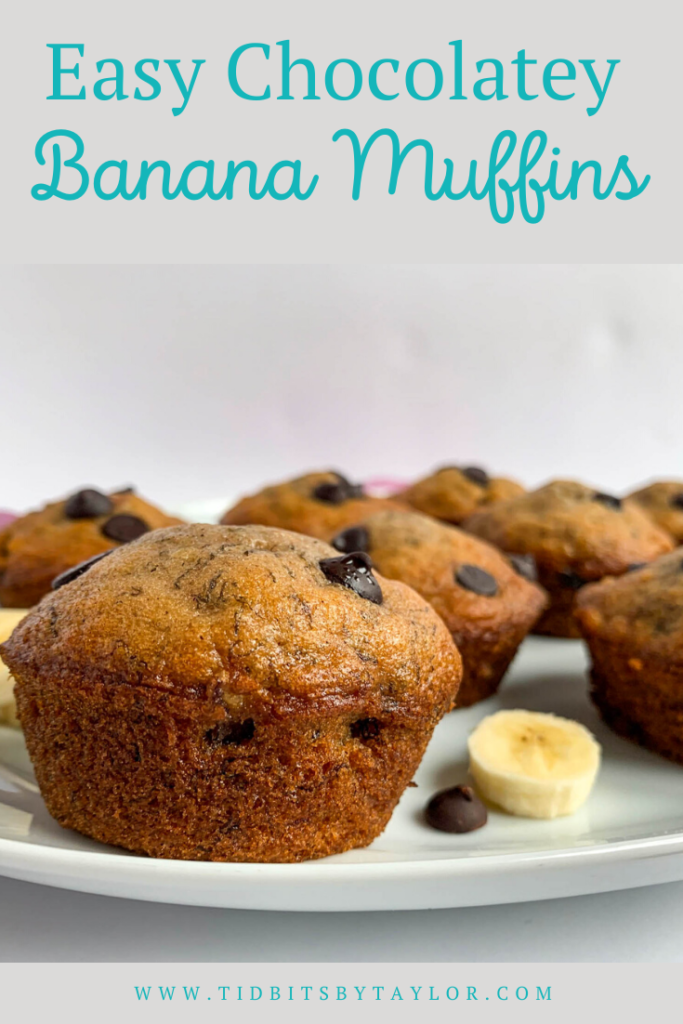 Chocolatey Banana Muffins pinterest image.