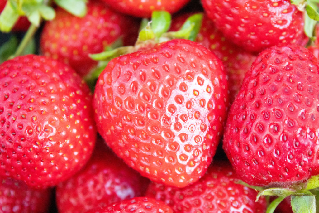 strawberries macro shot