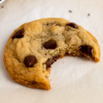 Chocolate chip cookie with a human bite.