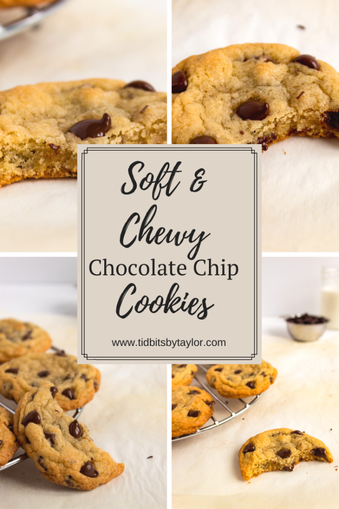 Click to pin Pinterest image for Soft & Chewy Chocolate Chip Cookies.