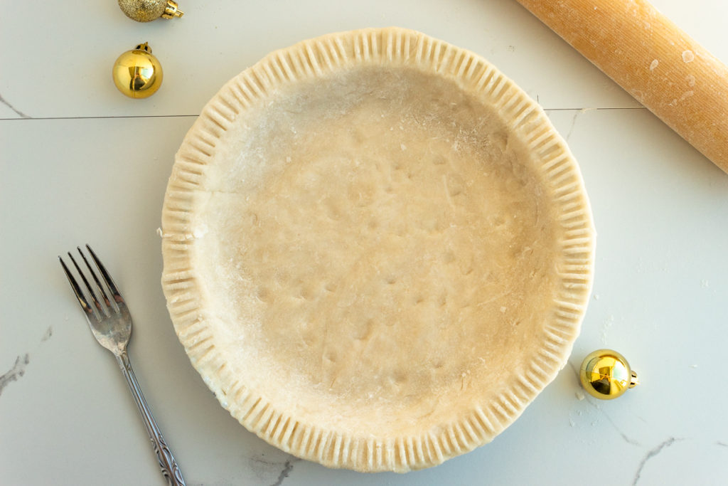 single pie crust overhead shot