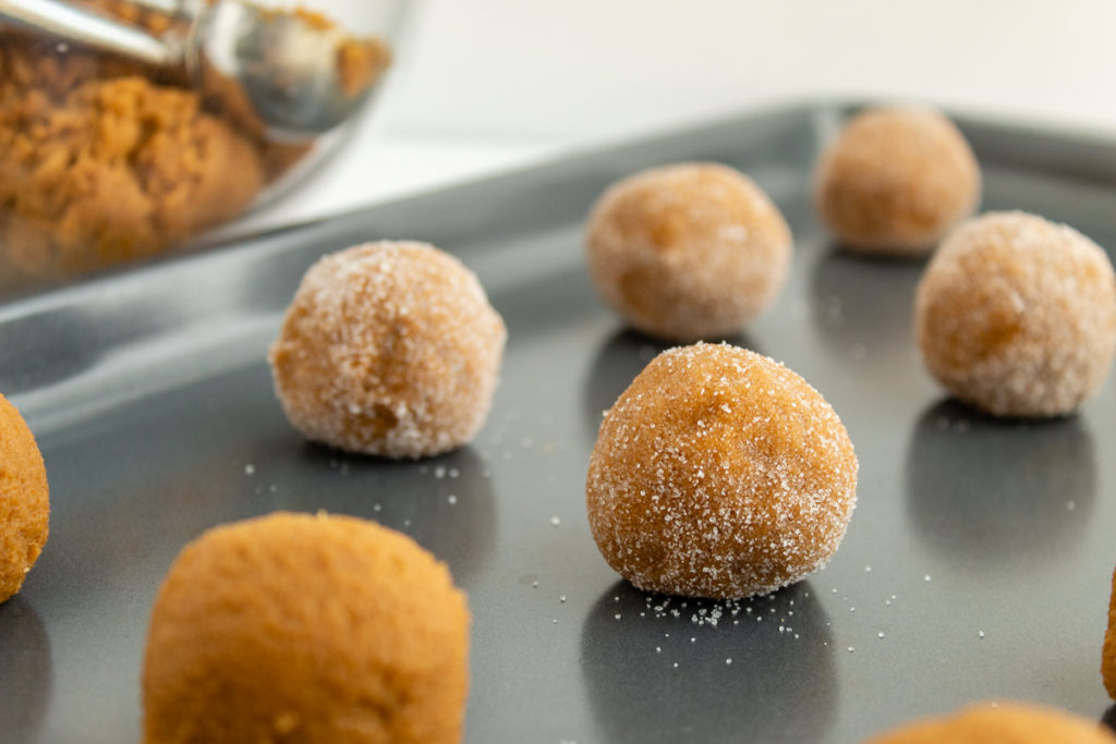 Ginger sparkles unbaked on cookie sheet