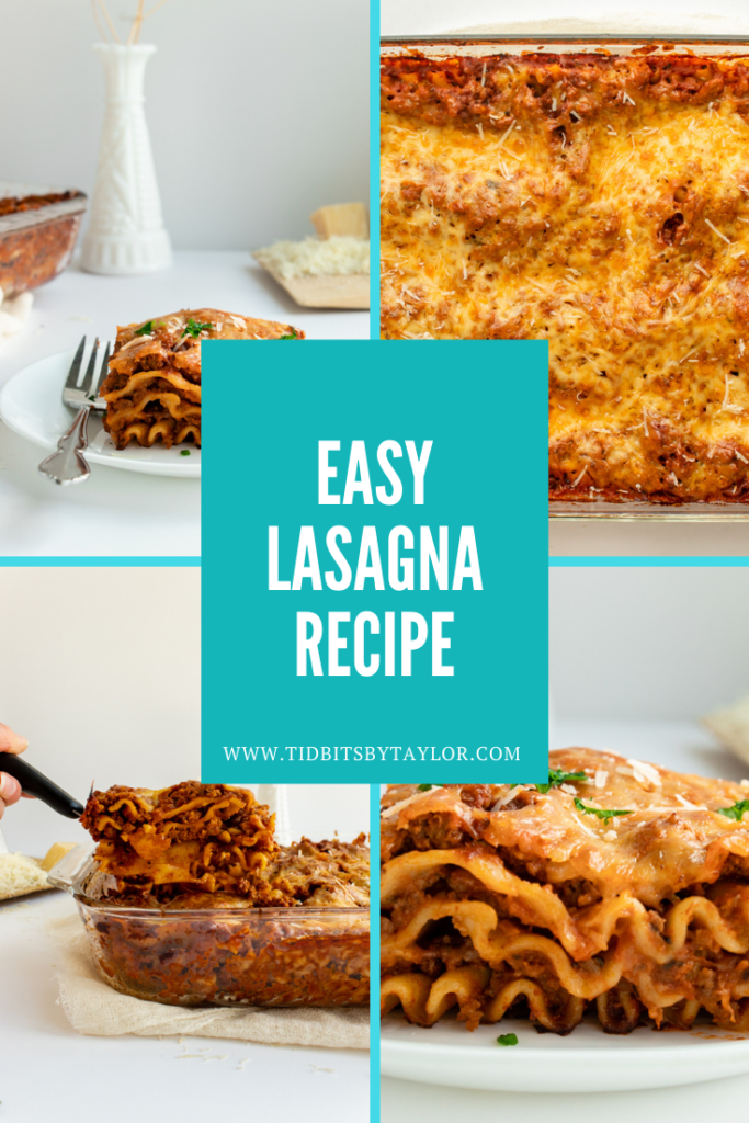 Easy Lasagna Recipe Pinterest image. Click to pin.