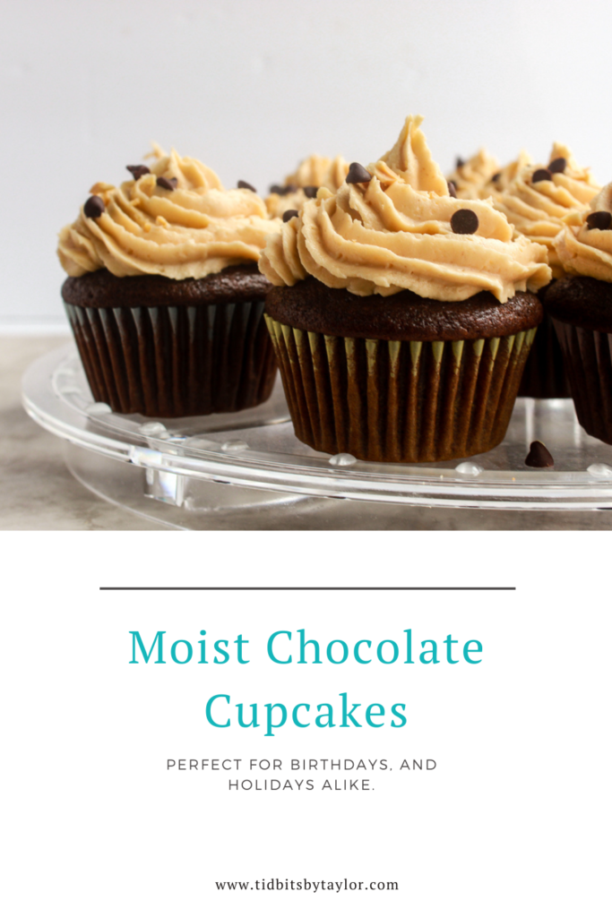 Moist Chocolate Cupcakes Pinterest image. Click to pin.