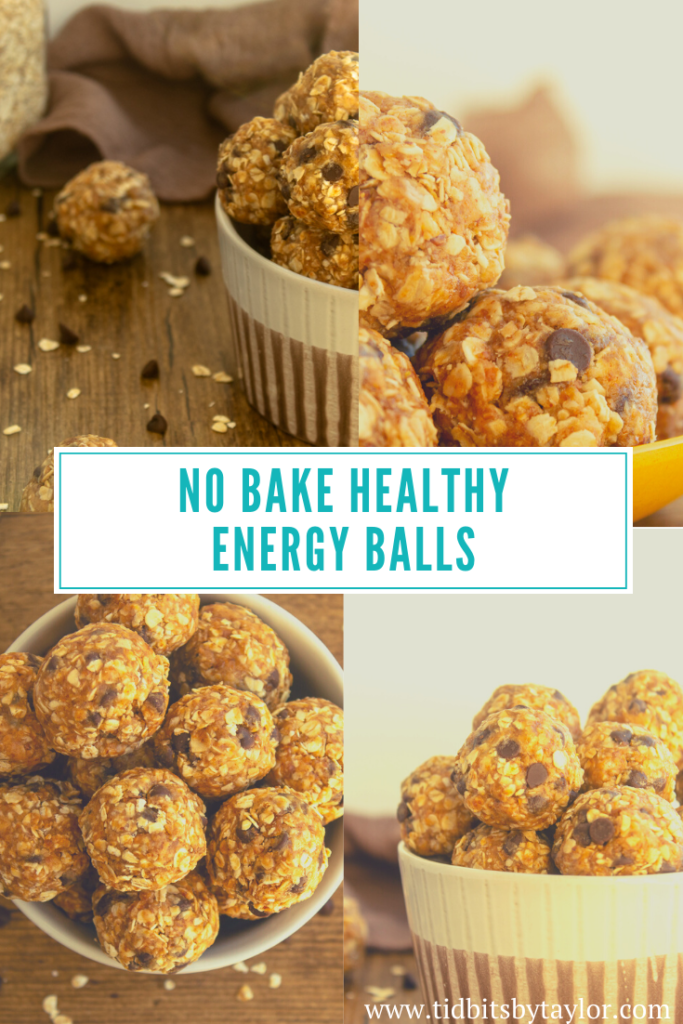 No Bake Healthy Energy Balls Pinterest image. Click to pin.