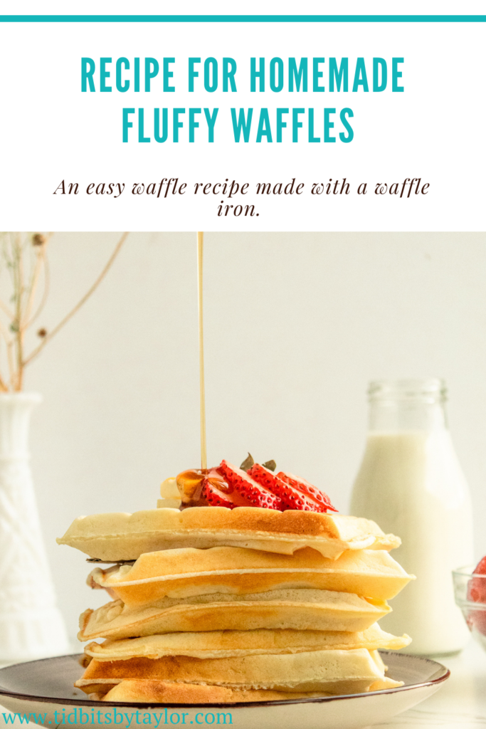 Soft and Fluffy Waffles Pinterest image. Click to pin