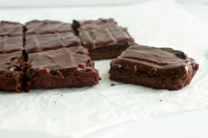 Sweet Potato Brownies cut up in squares