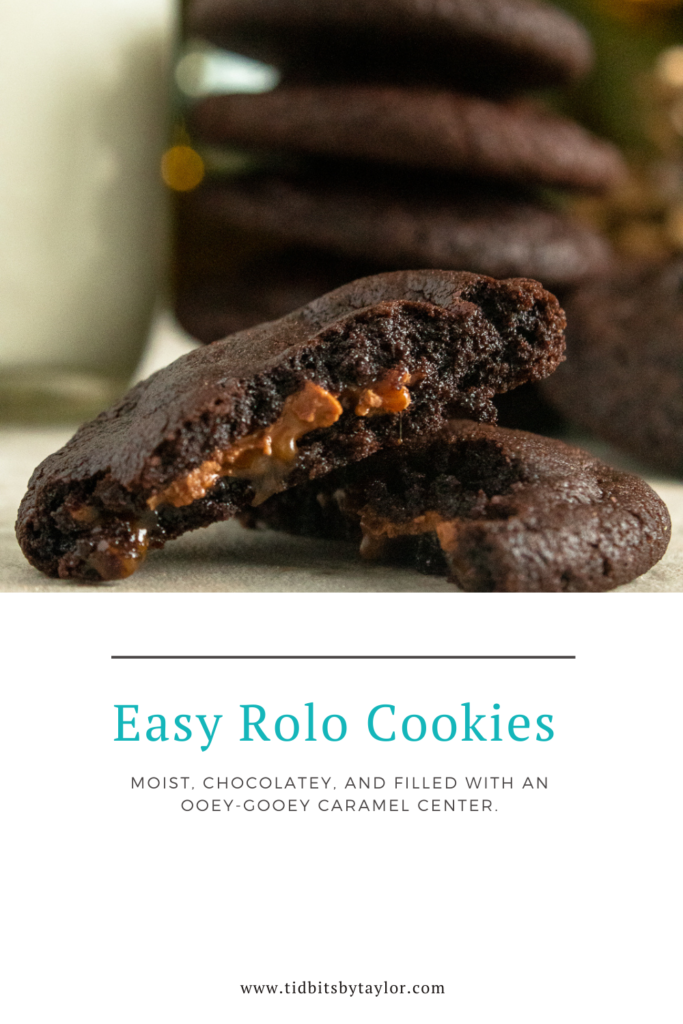 Easy Rolo Cookies Pinterest image. Click to pin.