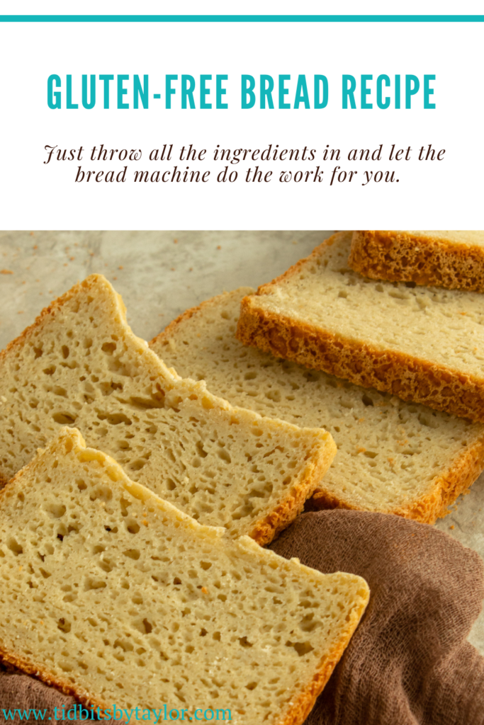 Gluten-free bread recipe Pinterest image. Click to pin.