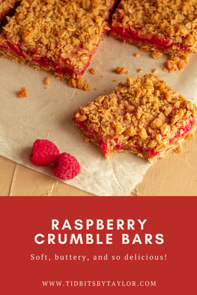 Raspberry Crumble Bars Pinterest image. Click to pin. 