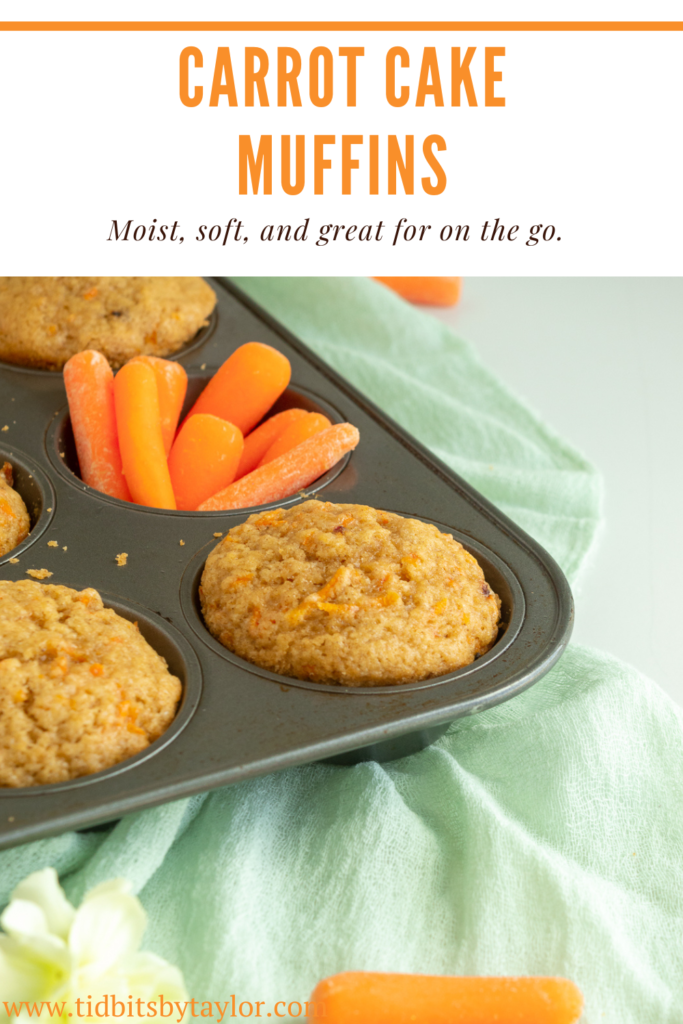 Carrot Cake Muffins Pinterest image. Click to pin.