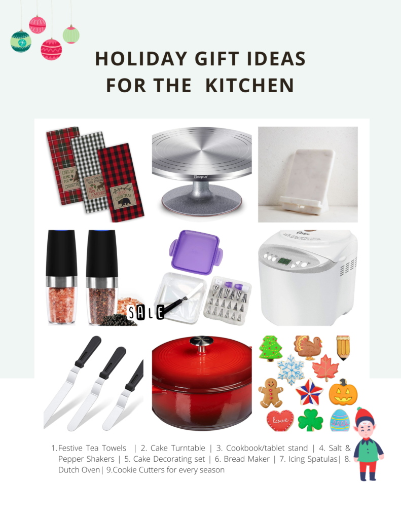 Holiday Gift ideas for the kitchen Pinterest image. Click to pin.