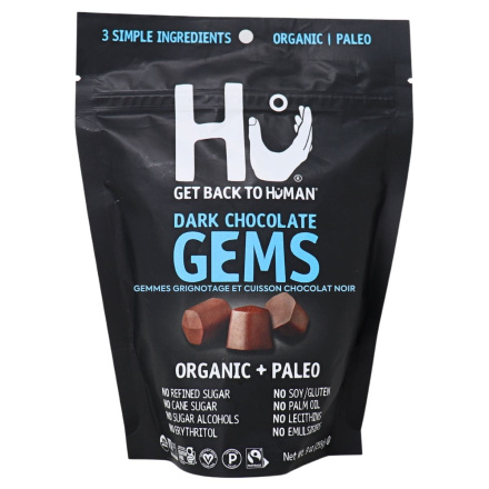 Hu Dark Chocolate Gems bag.