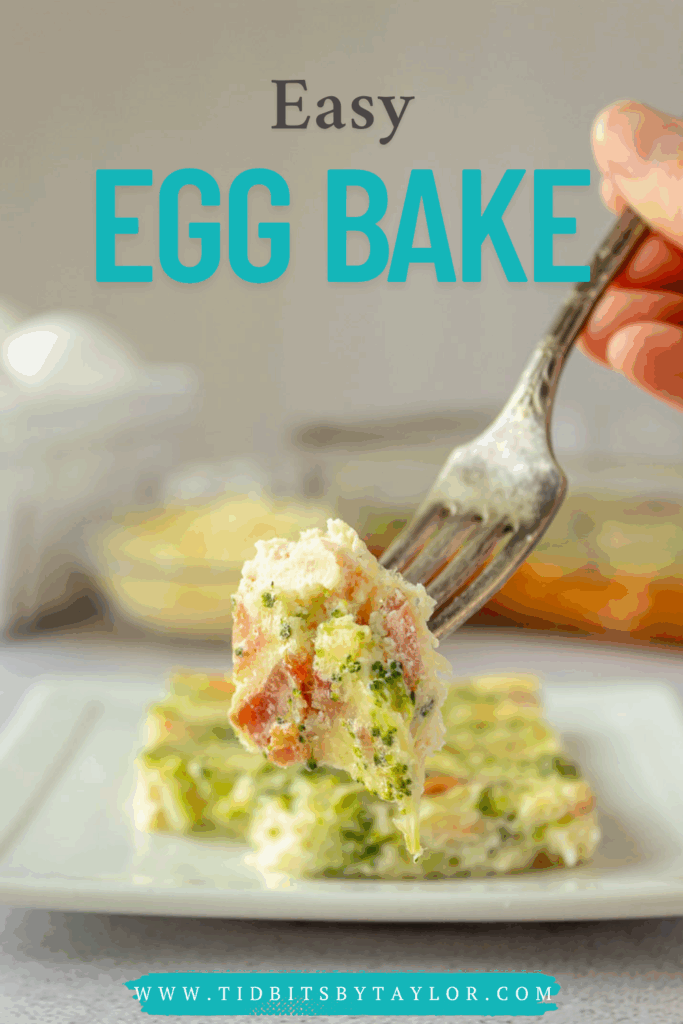 Easy egg bake pinterest image. Click to pin.