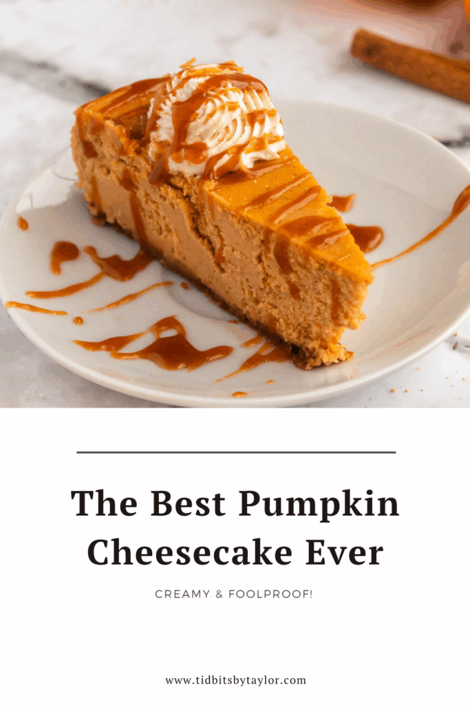 The Best Pumpkin cheesecake ever pinterest image. Click to pin.